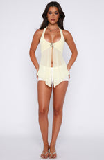 Whole Lotta Love Halter Top Lemon | White Fox Boutique US