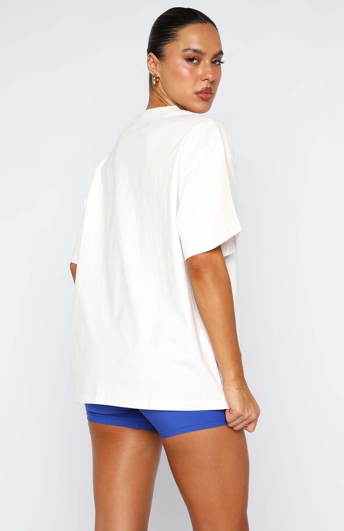 Winning Team Oversized Tee White/Electric Blue | White Fox Boutique US