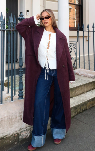 Winter Holiday Oversized Coat Charcoal