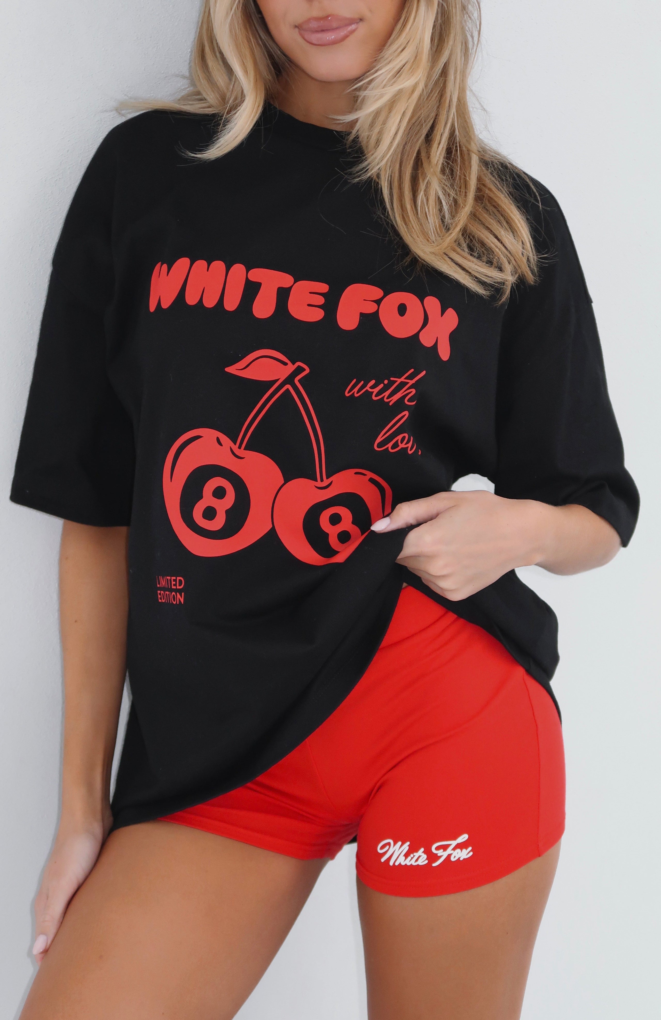 With Love In The Moment Oversized Tee Black | White Fox Boutique US