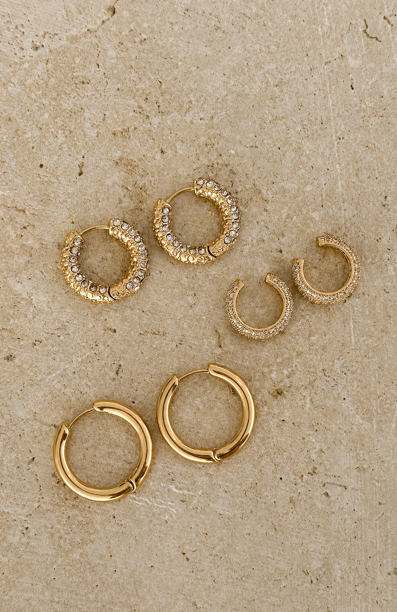 Winston Hoop Earring Set Gold
