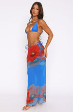 Luminous Maxi Skirt Sapphire Bloom