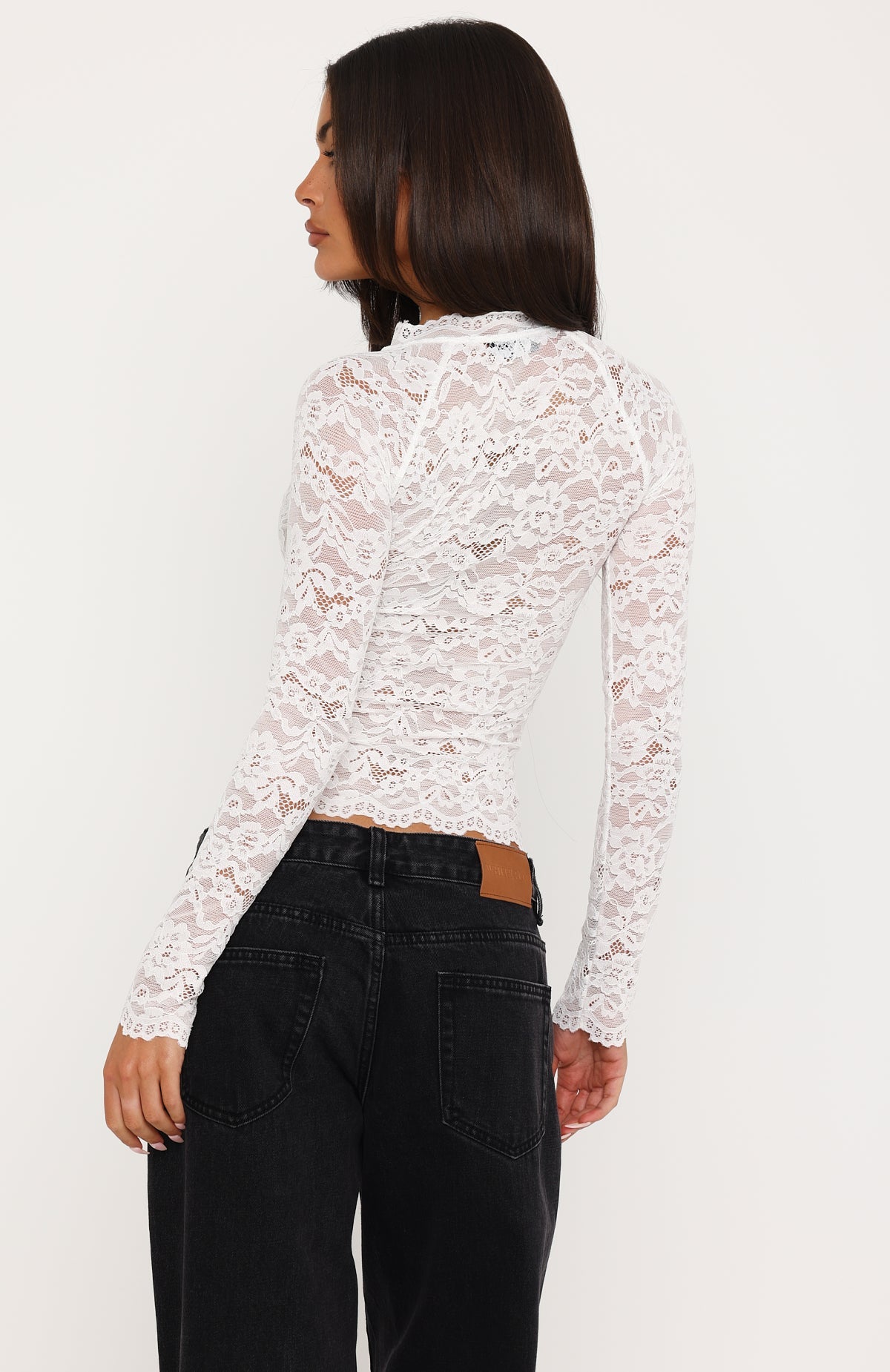 You Know I'm Yours Long Sleeve Lace Top Off White | White Fox