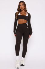 Sprinting Zip Pocket Leggings Espresso