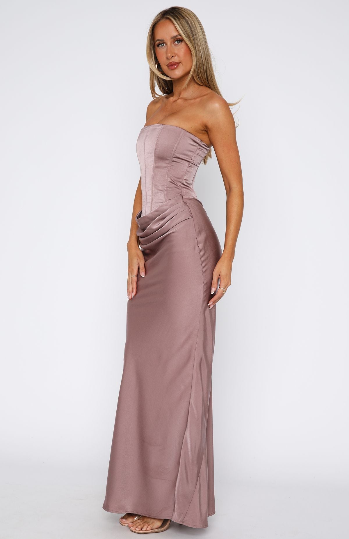 fitted lace wedding dress Love This Feeling Maxi Dress Mocha