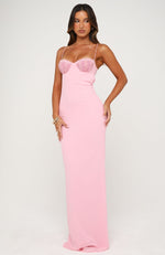 candy pink maxi dress Motel Mermaid Beaded Maxi Dress Candy Pink