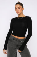 Only For Tonight Long Sleeve Top Black