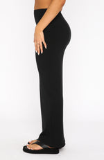 Walk Behind Me Ribbed Maxi Skirt Black