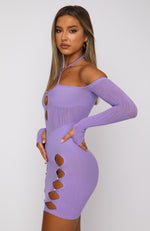 Keep On Looking Long Sleeve Mini Dress Purple