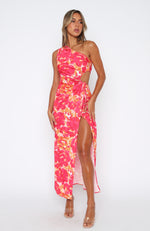 Full Of Charm Maxi Dress Hot Pink Floral