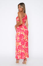 Full Of Charm Maxi Dress Hot Pink Floral