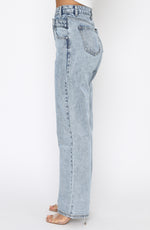 Take My Time High Rise Straight Leg Jeans Washed Blue