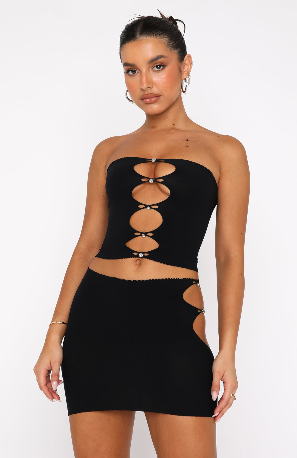 Triggered Crop Black | White Fox Boutique US