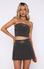 New To This Mini Skirt Charcoal