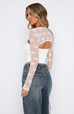 Fall In Love Again Lace Bolero Top Set White