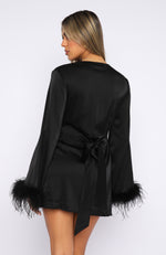 First Pick Wrap Long Sleeve Mini Dress Black
