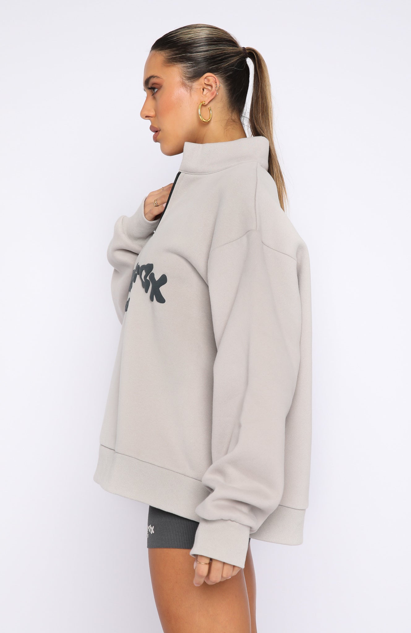 Project 5 Zip Front Sweater Lunar | White Fox Boutique US