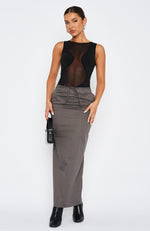 Street Style Maxi Skirt Charcoal