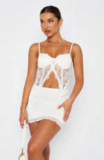 Short And Sweet Lace Bustier White