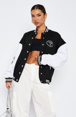 Only One For Me Oversized Jacket Black & White