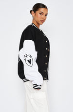 Only One For Me Oversized Jacket Black & White