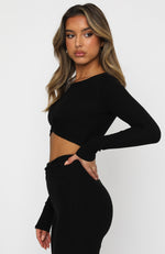 True Bliss Long Sleeve Crop Black