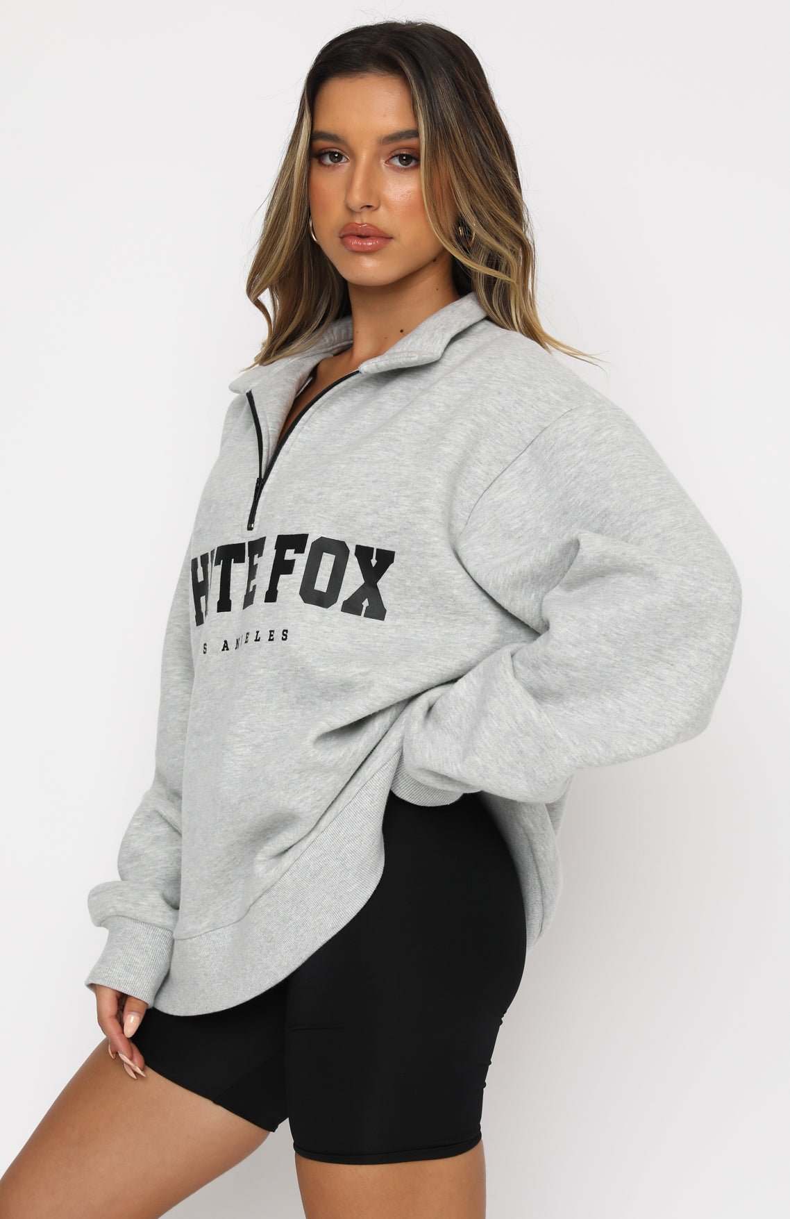 High Standard Zip Front Sweater Grey Marle | White Fox Boutique US