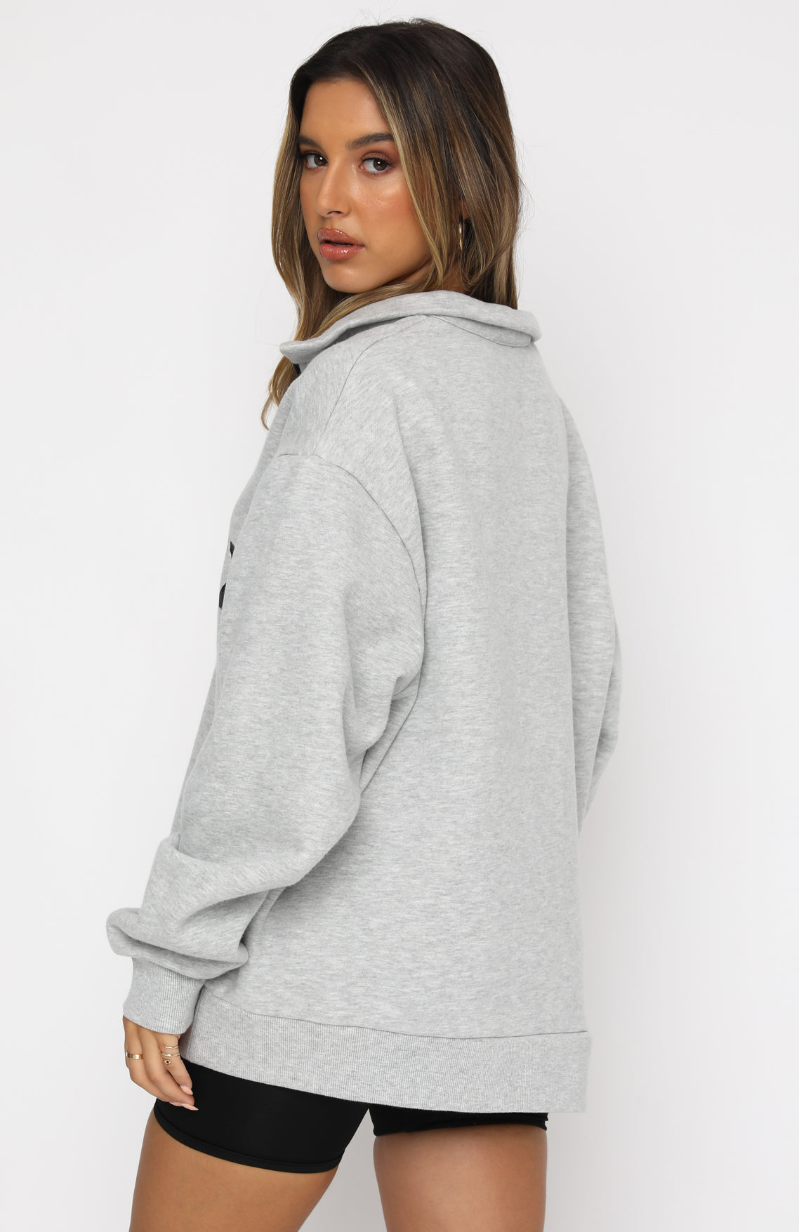 High Standard Zip Front Sweater Grey Marle | White Fox Boutique US