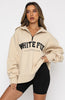 High Standard Zip Front Sweater Sand