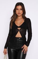 Into My Eyes Two Piece Knit Top Black