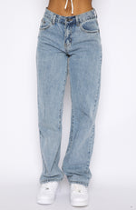 Taking A Trip Mid Rise Straight Leg Jeans Blue Wash | White Fox Boutique US
