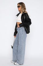 Call You Mine Mid Rise Wide Leg Jeans Mid Blue