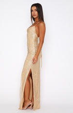 Shining Star Maxi Dress Gold