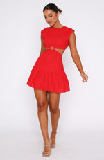 Celebrate You Linen Mini Dress Red