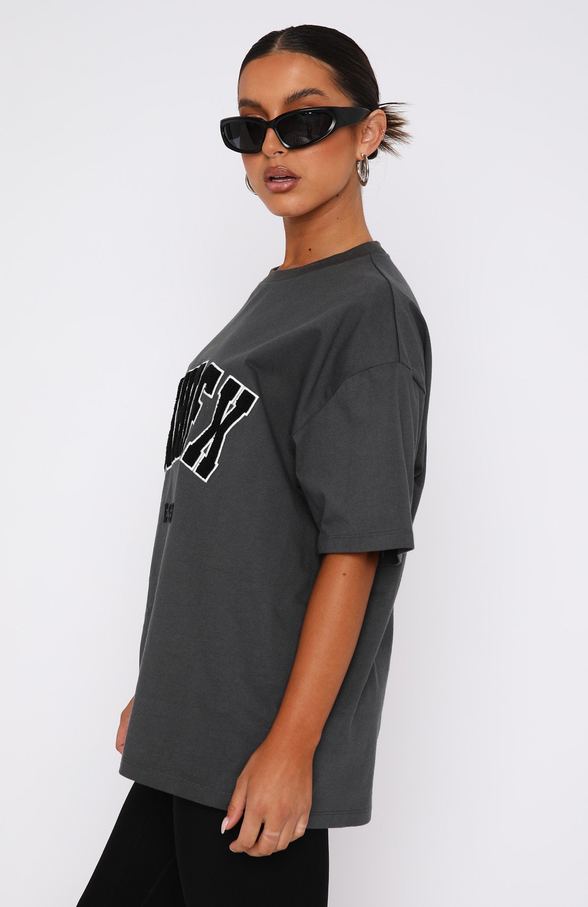 Give It Away Oversized Tee Charcoal | White Fox Boutique US