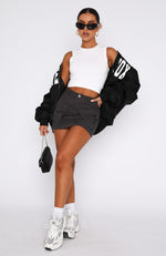 Weekend Travels Cargo Mini Skirt Charcoal