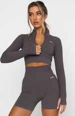 Seamless Long Sleeve Sports Crop Shadow
