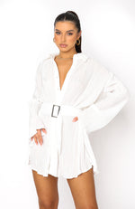 More About Me Long Sleeve Mini Dress White