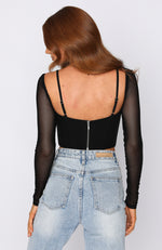 More Than Basic Long Sleeve Bustier Black