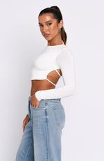 Sort It Out Long Sleeve Crop White