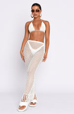 See Me Now Crochet Maxi Skirt Off White | White Fox Boutique US