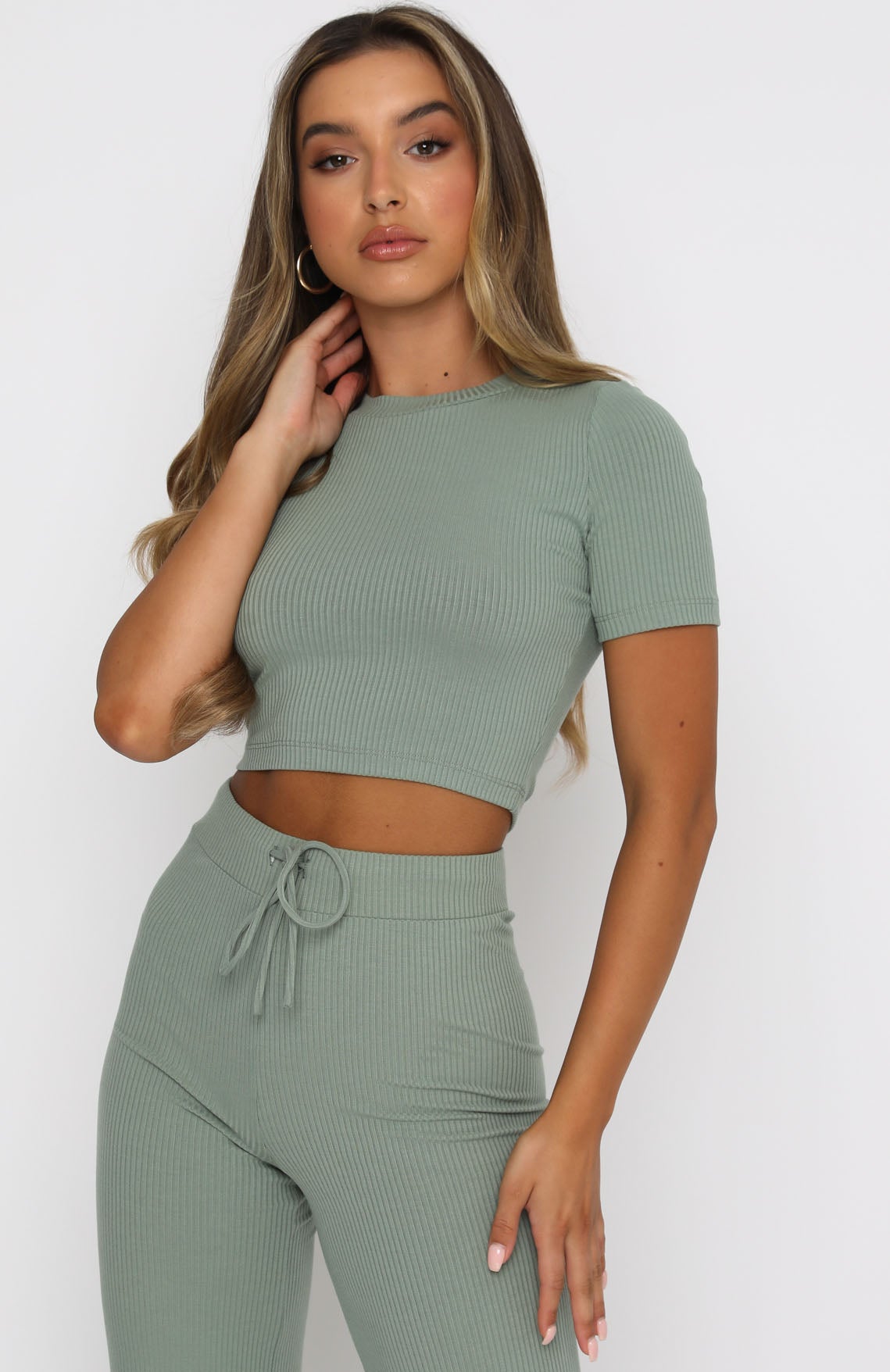 It's Meant To Be Crop Sage | White Fox Boutique US