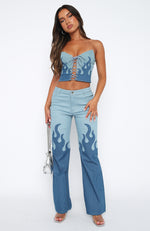 Don't Let Them Pants Denim Flame