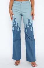 Don't Let Them Pants Denim Flame
