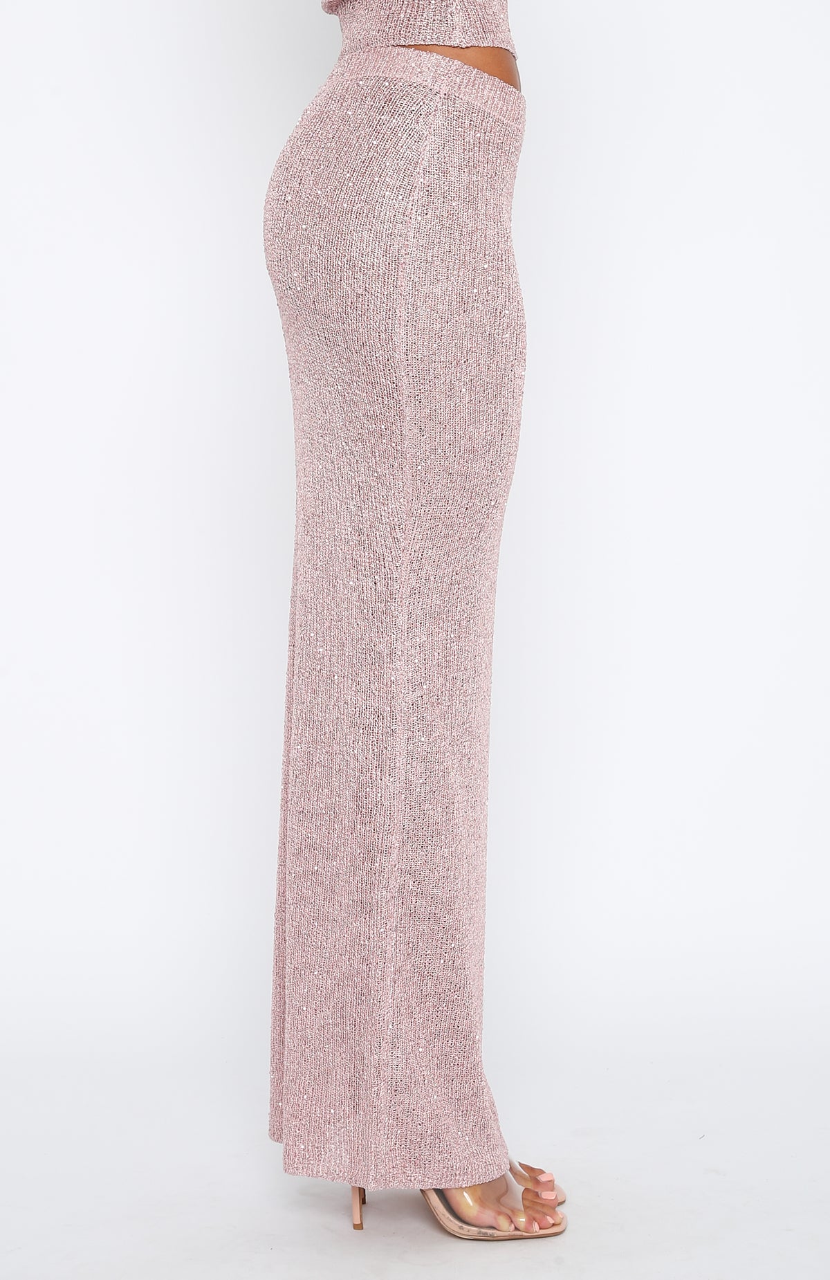 Star Shining Sequin Knit Maxi Skirt Pink | White Fox Boutique US