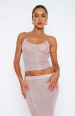 Love Galore Sequin Knit Top Pink