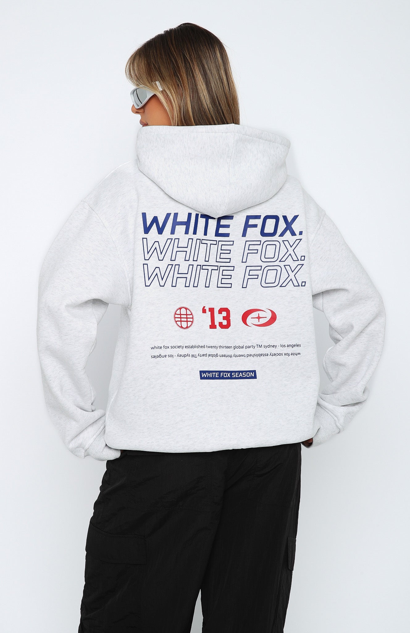 In Transit Oversized Hoodie Grey Marle White Fox Boutique US