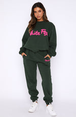 All Time Favourite Sweatpants Dark Green | White Fox Boutique USA