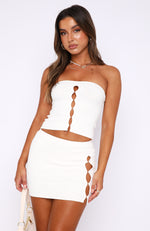 Inner Instinct Knit Mini Skirt Off White
