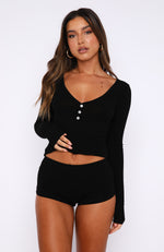 Girl Talk Pyjama Set Black | White Fox Boutique US